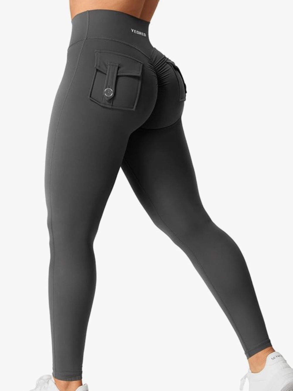 Yeoreo Grey Scrunch butt pocket leggings size Medium